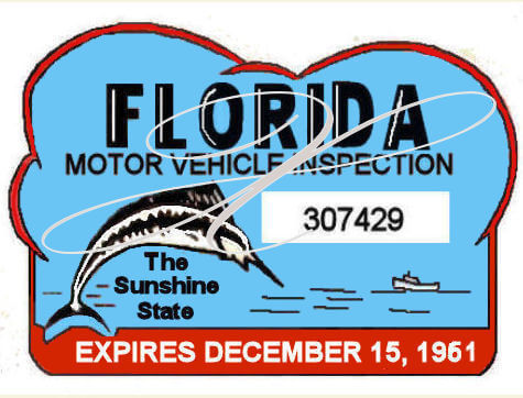 (image for) 1961 Florida Safety Check inspection sticker